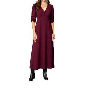 NEW PINE APPAREL midi length dress in plum